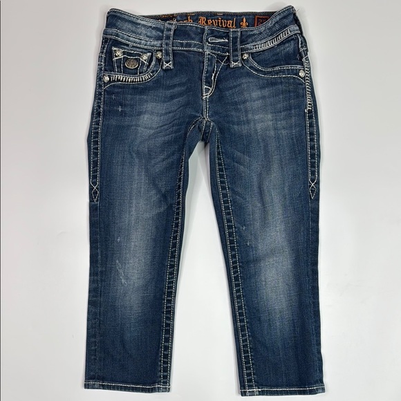 Rock Revival Jen Denim Capri Pants Size 25 (flaw) - Picture 1 of 12